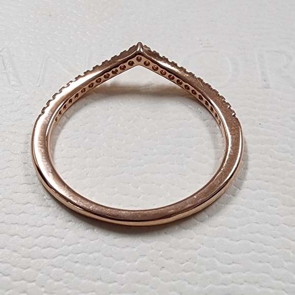 Pandora Sparkling Wishbone Ring size 56 US 7.5 - Picture 8 of 9